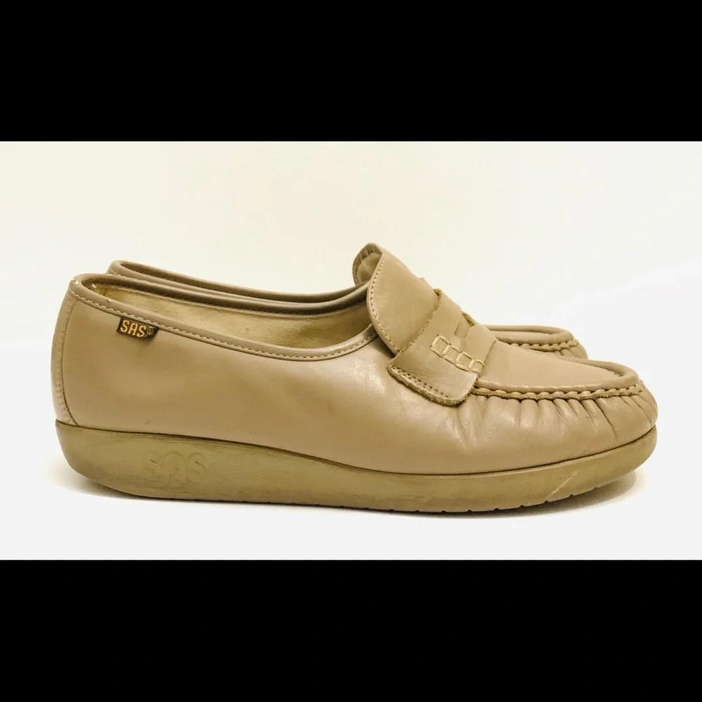 San‎ Antonio Shoes SAS Women’s 8.5 Tan Comfort Loafers Old Money Walking Shoes